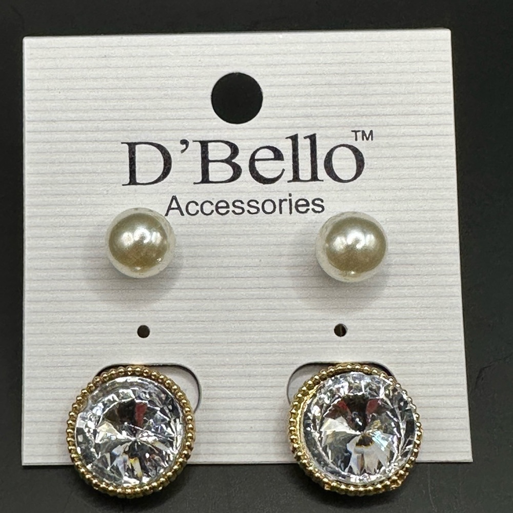 NEW!! D’Bello Faux Pearl Drop Earrings